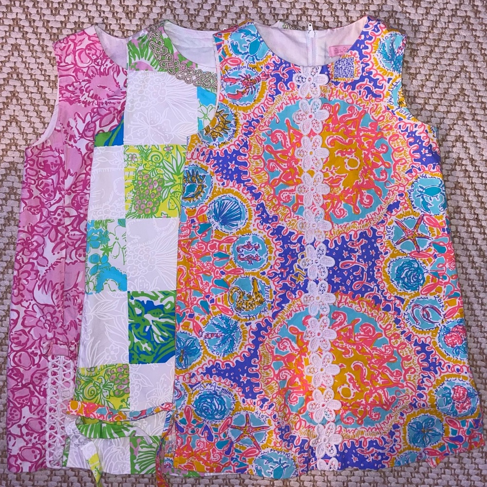 Lot / Bundle of 3 Lilly Pulitzer shifts (fox, written in the sun, lioness patch)
